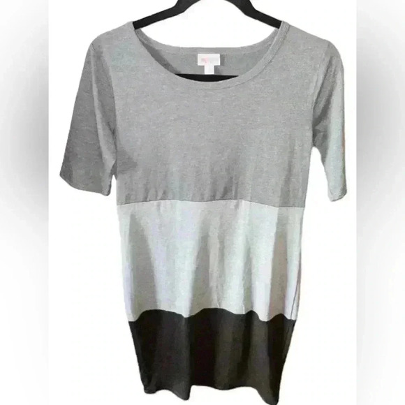 Lularoe Medium black& grey Julia pencil dress . Tri color retro pattern. Fun!NWT - Picture 1 of 4